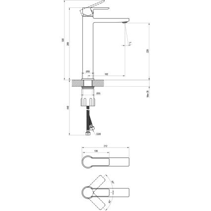 Ravak X070490 - Tvättställsblandare SOLAR 29 cm svart