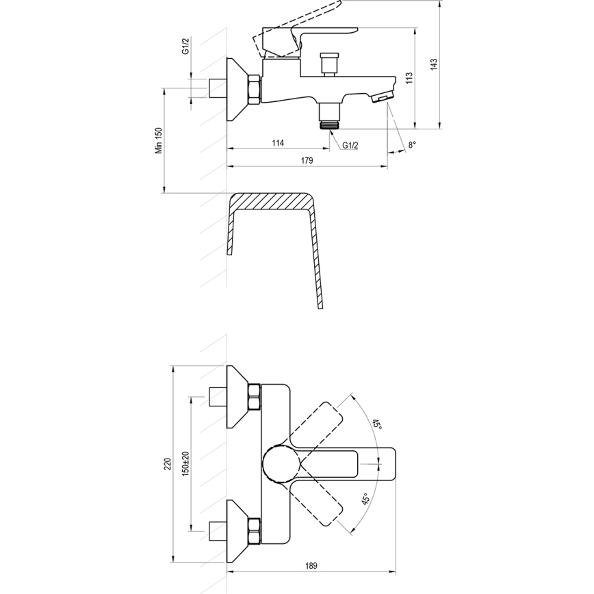 Ravak X070491 - Badkarsblandare SOLAR svart