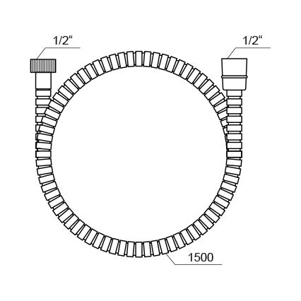 Ravak X07P006 - Duschslang 150 cm, blank krom