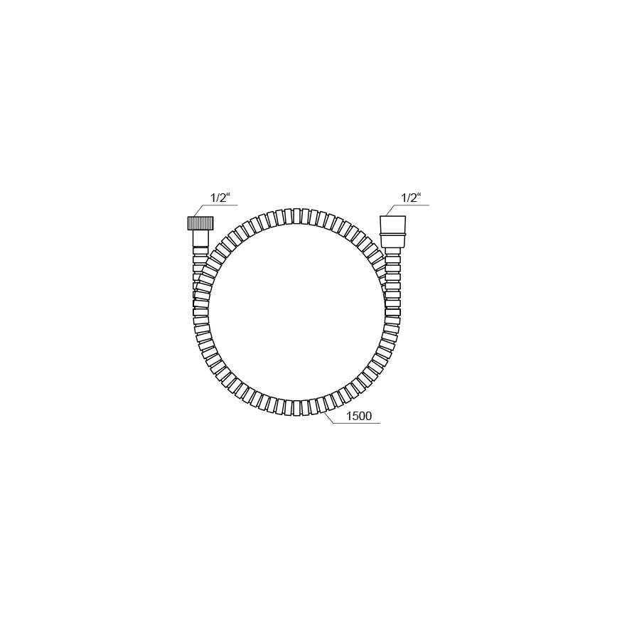 Ravak X07P006 - Duschslang 150 cm, blank krom