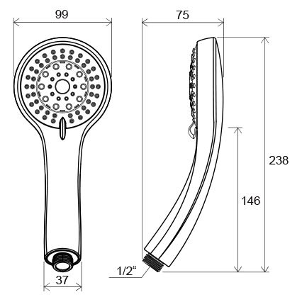 Ravak X07P008 - Handdusch i polerad krom