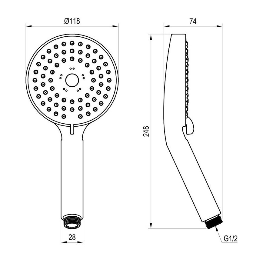 Ravak X07P009 - FLAT handdusch i blank krom