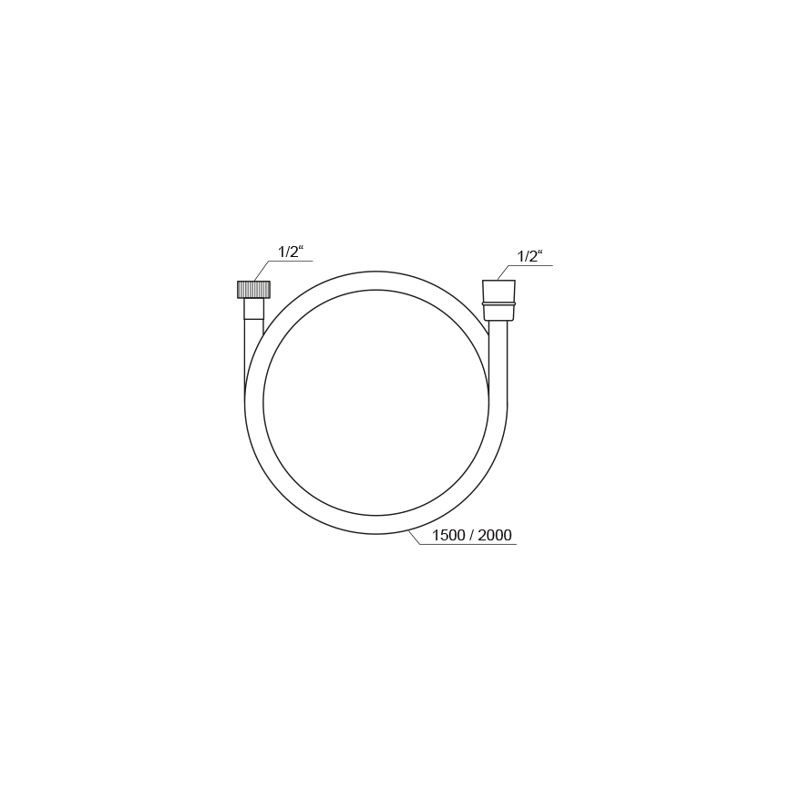 Ravak X07P176 - Plastduschslang 150 cm, blank krom