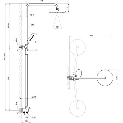 Ravak X07P232 - Duschset i blank krom