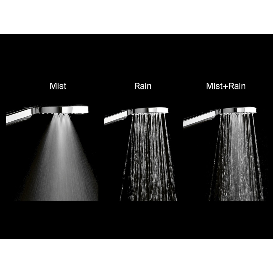 Ravak X07P233 - FLAT handdusch med tryckknapp i blank krom