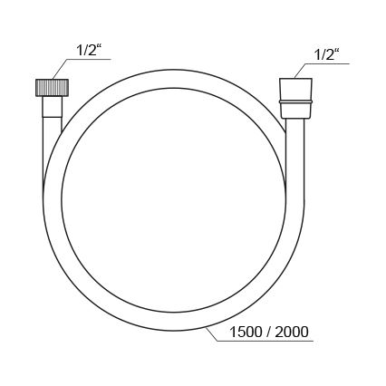 Ravak X07P337 - Plastduschslang 200 cm, blankkrom