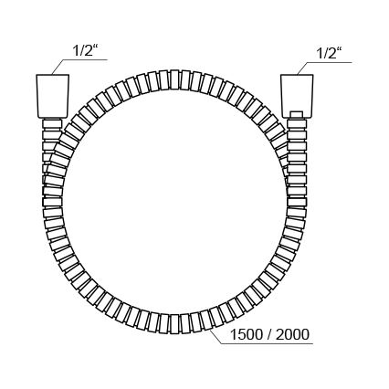 Ravak X07P340 - Duschslang 150 cm, blank krom