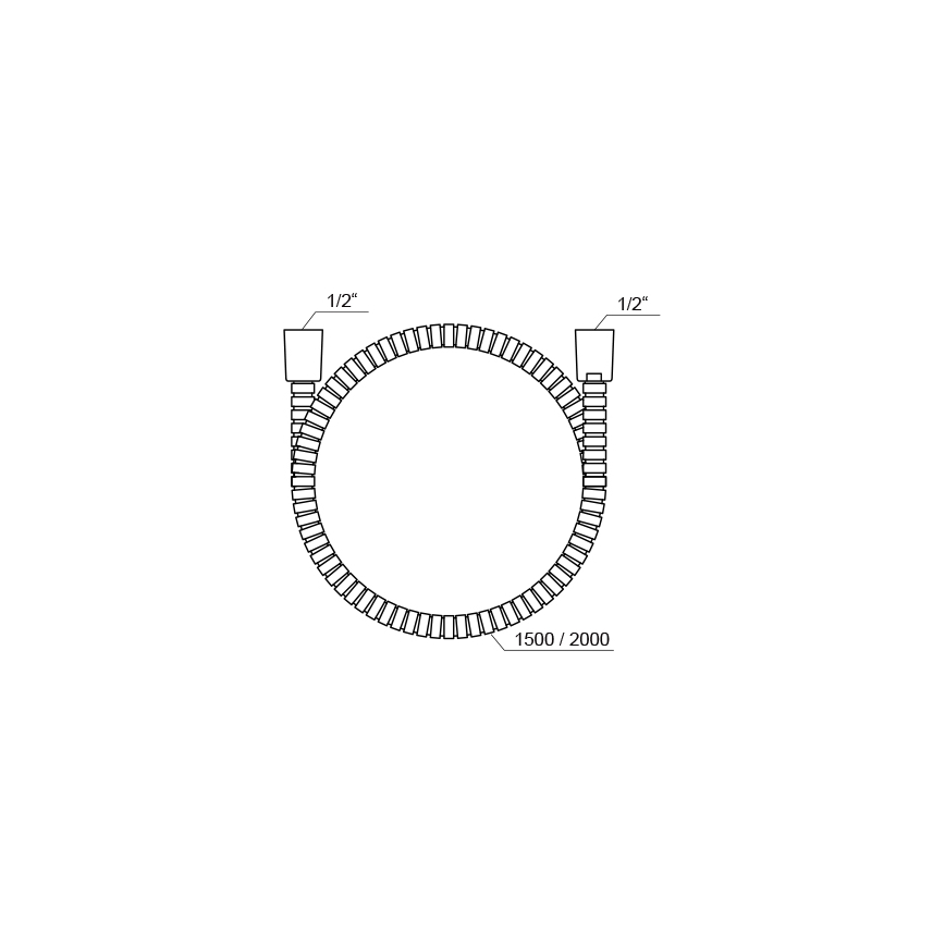 Ravak X07P340 - Duschslang 150 cm, blank krom