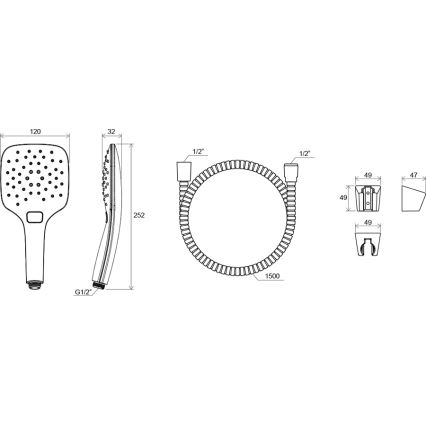 Ravak X07S010 - Duschset i polerad krom