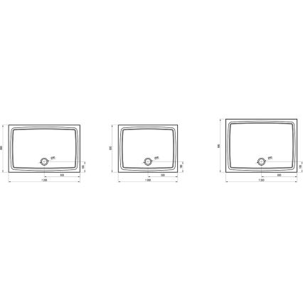 Ravak XA03G711010 - Rektangulärt duschkar GIGANT 90x120 cm vitt