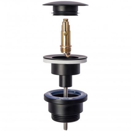 REA-A5215 - Tvättställssifon med CLICK-CLACK bottenventil, Ø 6,4 cm, matt svart