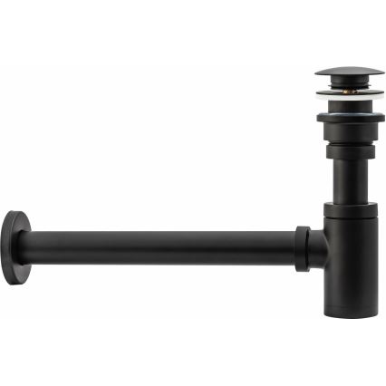 REA-A5215 - Tvättställssifon med CLICK-CLACK bottenventil, Ø 6,4 cm, matt svart