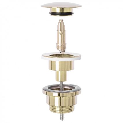 REA-A5692 - Vattenlås för handfat med CLICK-CLACK-bottenventil, Ø 6,4 cm, guldig