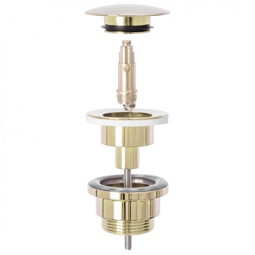 REA-A5692 - Vattenlås för handfat med CLICK-CLACK-bottenventil, Ø 6,4 cm, guldig