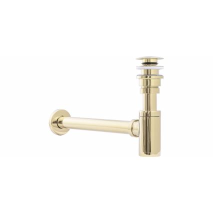 REA-A5692 - Vattenlås för handfat med CLICK-CLACK-bottenventil, Ø 6,4 cm, guldig