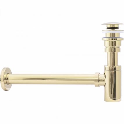 REA-A5692 - Vattenlås för handfat med CLICK-CLACK-bottenventil, Ø 6,4 cm, guldig