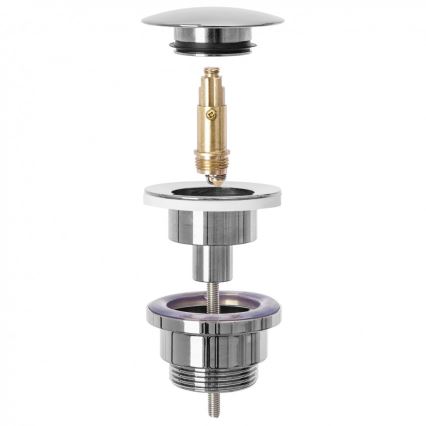 REA-A5693 - Tvättställssifon med CLICK-CLACK-bottenventil Ø 6,4 cm, blank krom