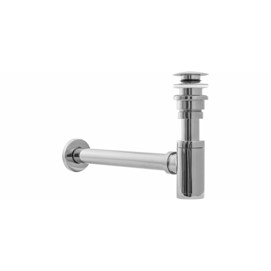 REA-A5693 - Tvättställssifon med CLICK-CLACK-bottenventil Ø 6,4 cm, blank krom