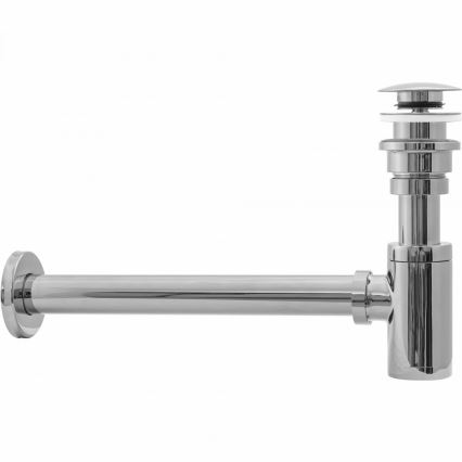 REA-A5693 - Tvättställssifon med CLICK-CLACK-bottenventil Ø 6,4 cm, blank krom