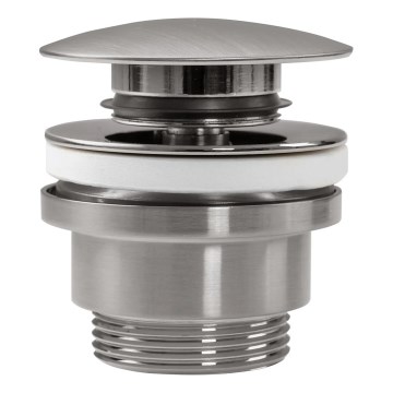 REA-A6000 - Bottenventil för tvättställ CLICK-CLACK Ø 6,4 cm, borstad nickel