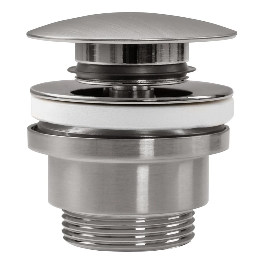 REA-A6000 - Bottenventil för tvättställ CLICK-CLACK Ø 6,4 cm, borstad nickel