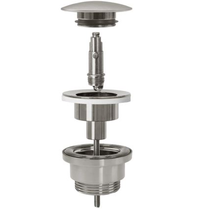 REA-A6000 - Bottenventil för tvättställ CLICK-CLACK Ø 6,4 cm, borstad nickel