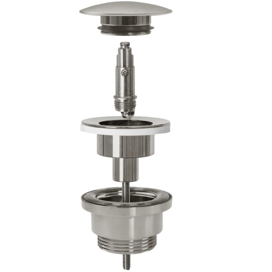 REA-A6000 - Bottenventil för tvättställ CLICK-CLACK Ø 6,4 cm, borstad nickel