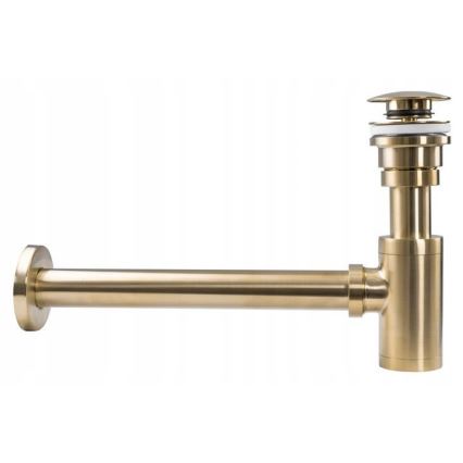 REA-A8586 - Tvättställssifon med CLICK-CLACK-bottenventil, Ø 6,4 cm, borstad guld