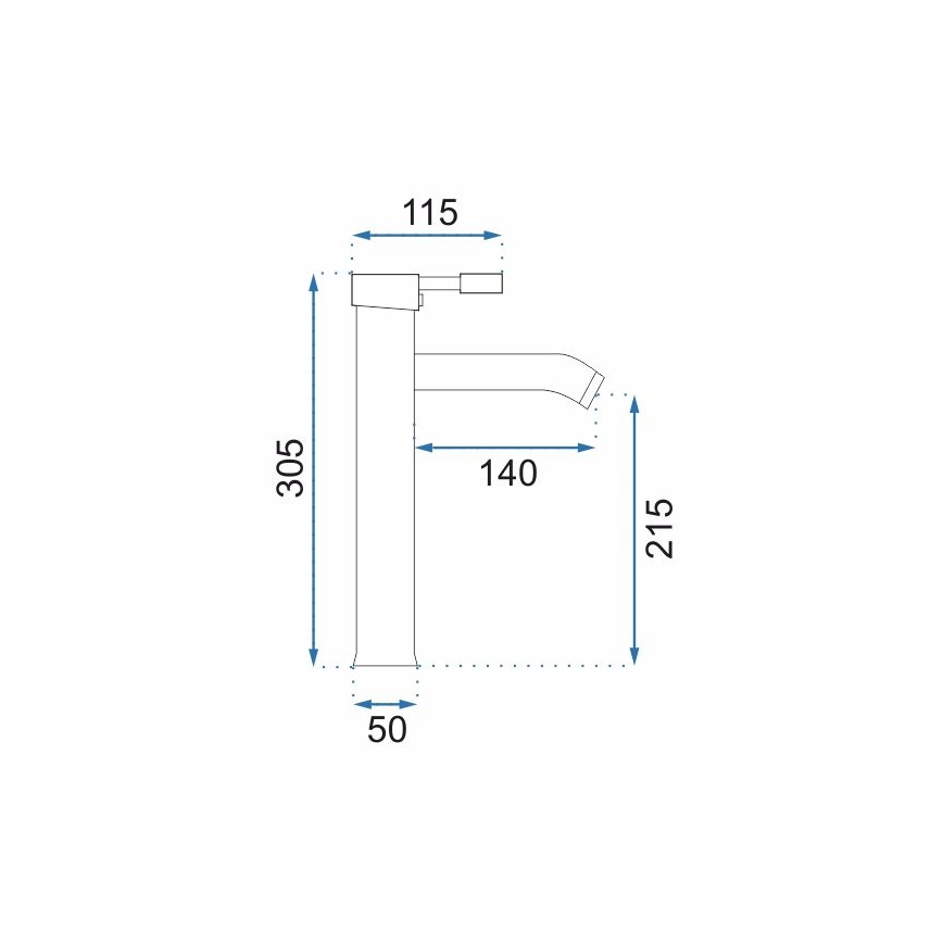 REA-B0027 - Tvättställsblandare GRAF 30,5 cm i blank krom