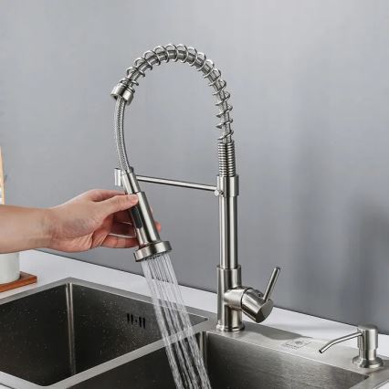 REA-B0417 - Köksblandare COLIN med utdragbar handdusch, 42,5 cm, nickel
