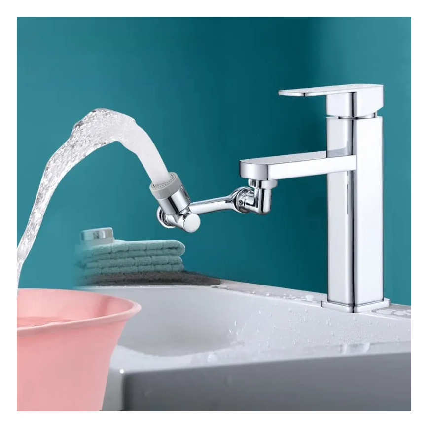 REA-B0660 - Svängbar adapter för tvättställsblandare, blank krom