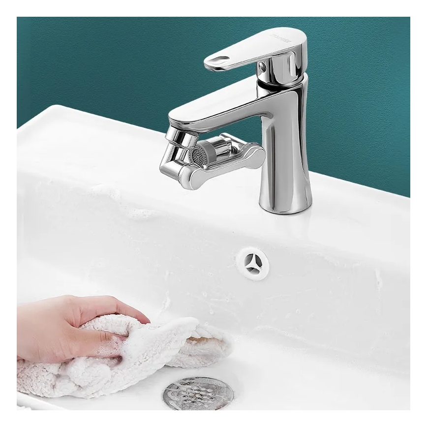 REA-B0660 - Svängbar adapter för tvättställsblandare, blank krom
