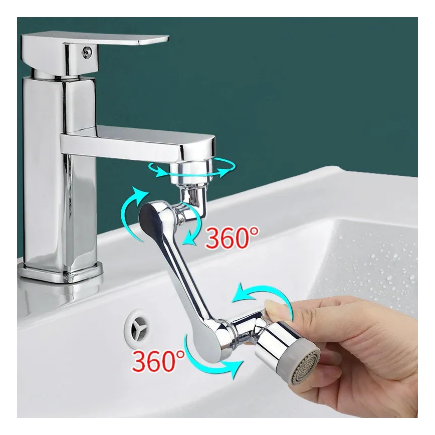REA-B0660 - Svängbar adapter för tvättställsblandare, blank krom