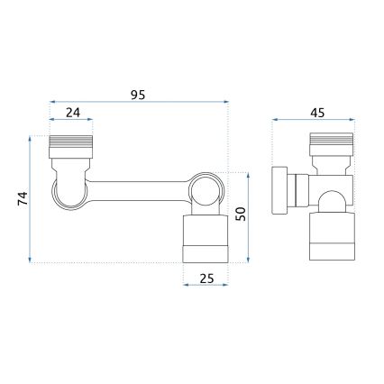 REA-B0660 - Svängbar adapter för tvättställsblandare, blank krom