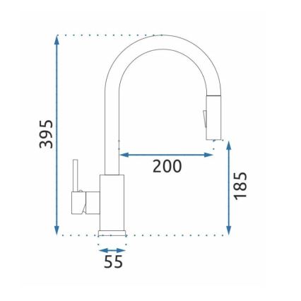 REA-B0669 - Köksblandare med utdragbar handdusch FRESH 39,5 cm guld