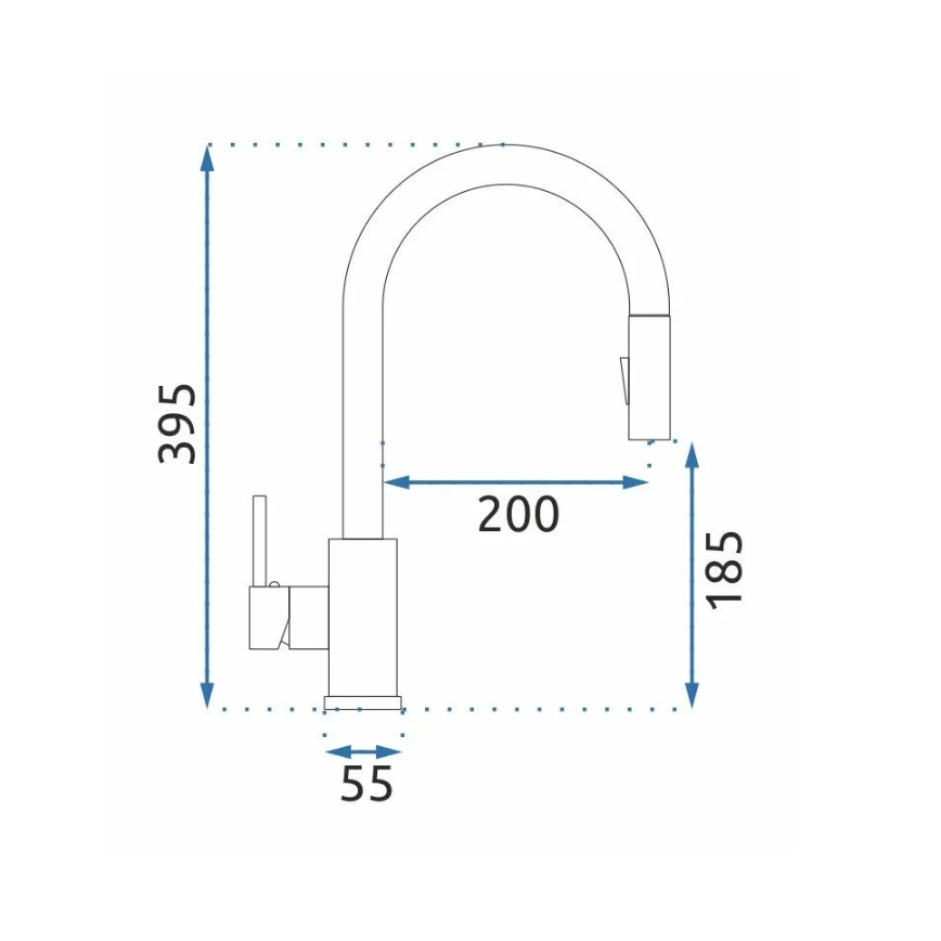 REA-B0669 - Köksblandare med utdragbar handdusch FRESH 39,5 cm guld