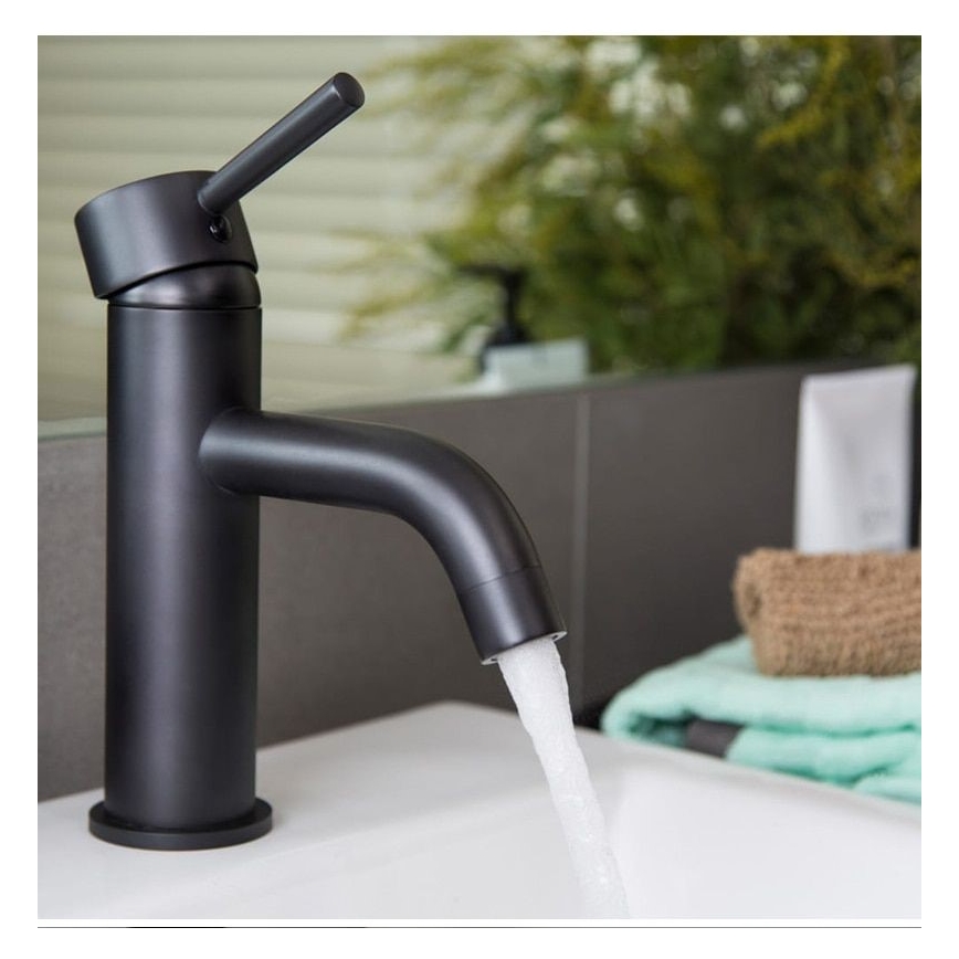 REA-B4102 - Tvättställsblandare LUNGO 16,5 cm svart