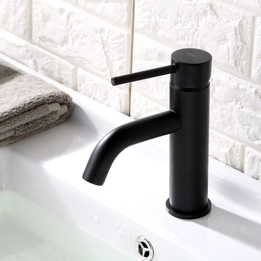 REA-B4102 - Tvättställsblandare LUNGO 16,5 cm svart