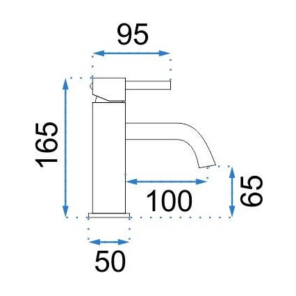 REA-B4102 - Tvättställsblandare LUNGO 16,5 cm svart