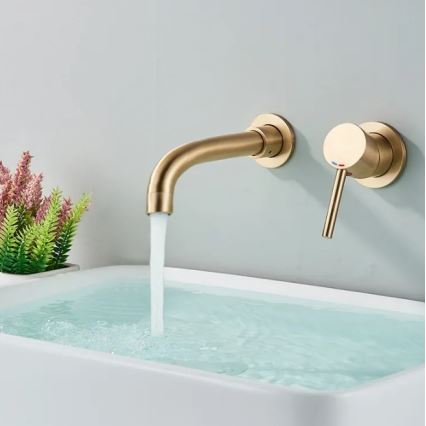 REA-B4109 - Tvättställsblandare för inbyggd installation LUNGO borstad guld