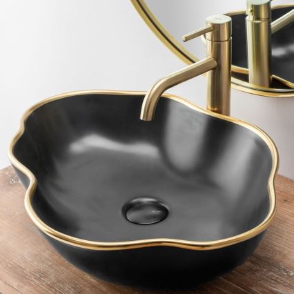 REA-B4526 - Tvättställsblandare LUNGO 28 cm borstad guld
