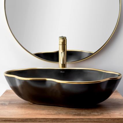 REA-B4526 - Tvättställsblandare LUNGO 28 cm borstad guld