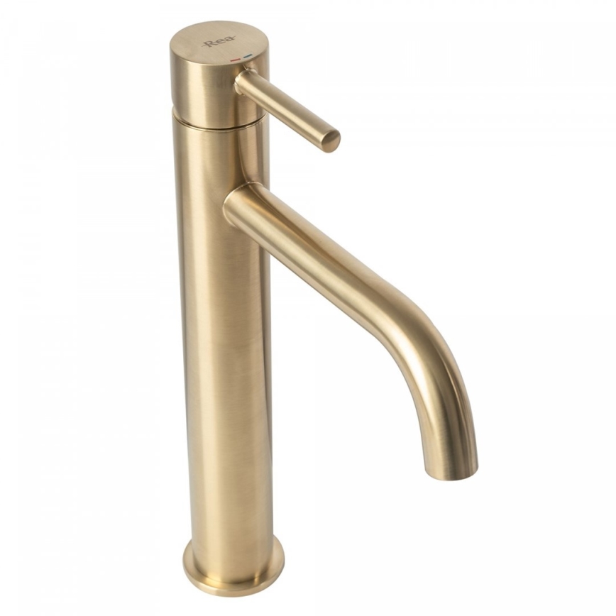 REA-B4526 - Tvättställsblandare LUNGO 28 cm borstad guld