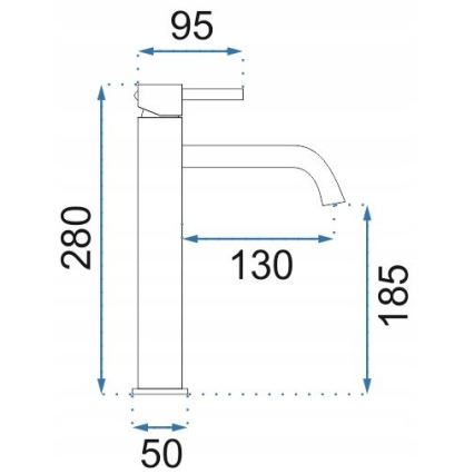 REA-B4526 - Tvättställsblandare LUNGO 28 cm borstad guld