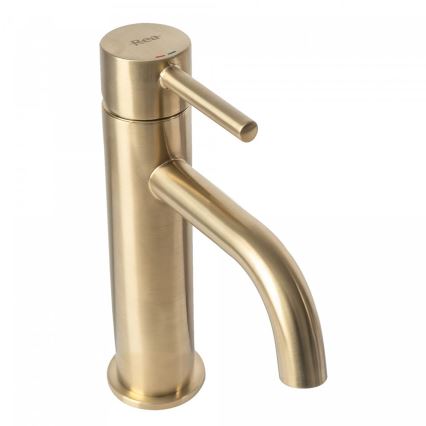REA-B4527 - Tvättställsblandare LUNGO 16,5 cm borstad guld