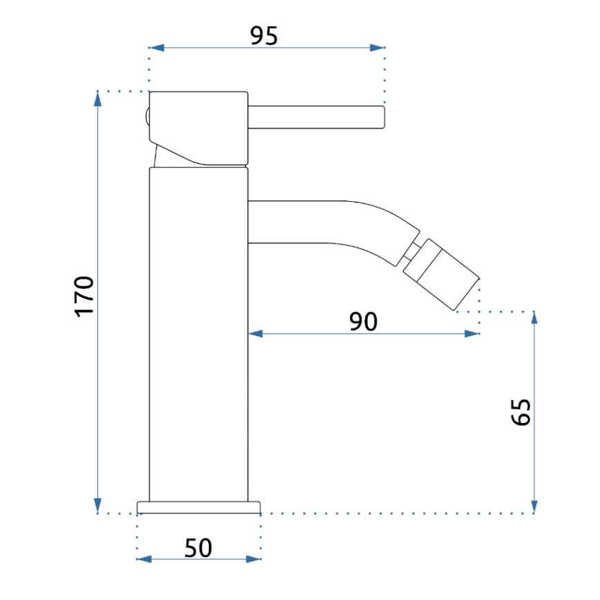 REA-B4702 - Bidéblandare LUNGO 17 cm, borstad guld