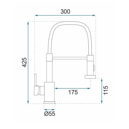 REA-B4821 - Köksblandare COLIN med utdragbar handdusch, 42,5 cm, borstad guld