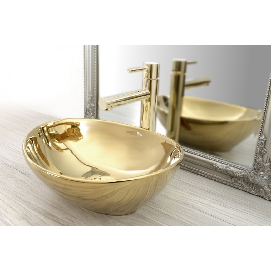REA-B8803 - Tvättställsblandare TESS 31,5 cm guldfärgad