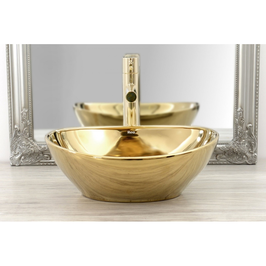 REA-B8803 - Tvättställsblandare TESS 31,5 cm guldfärgad