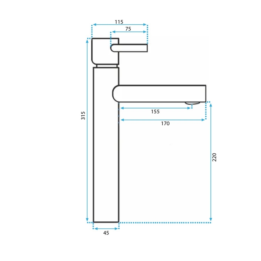 REA-B8803 - Tvättställsblandare TESS 31,5 cm guldfärgad